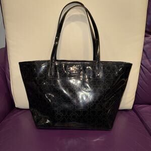 Kate Spade NY Harmony Metro Spade black patent leather perforated tote bag
